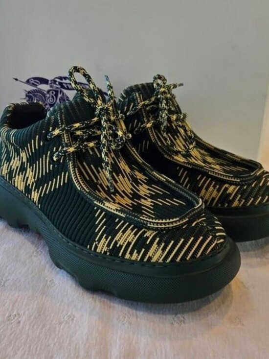 Burberry Other - NIB Burberry Creeper Check Woven Derby Shoes Primrose Ip Check Green Size 40